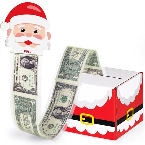 Santa Claus Christmas money box for cash gift pull surprise holder, 50 ...