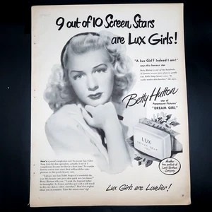 Lux Toilette Sapone Rivista Pubblicità 1948 Vintage Originale Beauty Betty Hutton - Foto 1 di 5