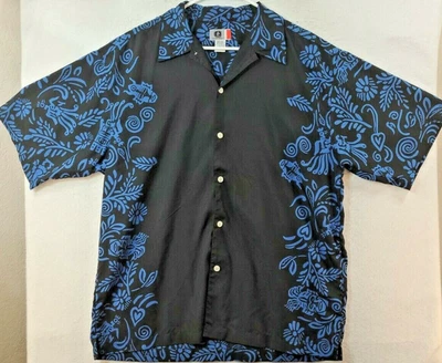 Arizona Jean Co Lightweight Black Floral Short Sleeve Button Shirt Mens Large - Изображение 1 из 4