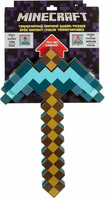 Minecraft Disfraz Espada y Pico de Diamante Transformable : :  Juguetes y Juegos