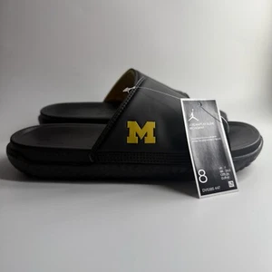 Jordan Men’s 8 Play Slide Michigan Wolverines PE College Navy Sandals DV5358-447 - Picture 1 of 9