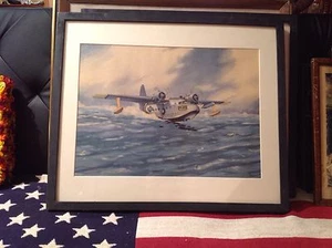 Grumman Albatross Amphibious Plane Painting Wayne Davis - Picture 1 of 3