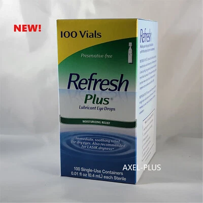 Refresh Plus глазные капли со смазкой, увлажняющее средство, 100 отдельных флаконов - Изображение 1 из 2