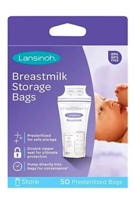 Bolsas de almacenamiento de leche materna Lansinoh - súper fuertes y preesterilizadas - 50 unidades NUEVAS Foto 1 de 2