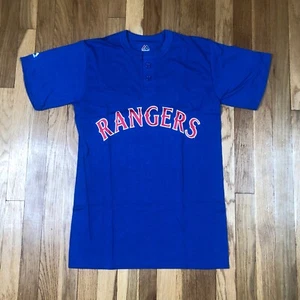 New Majestic Rangers Shirt Mens Small Blue Texas MLB Baseball Sports Top - Picture 1 of 5