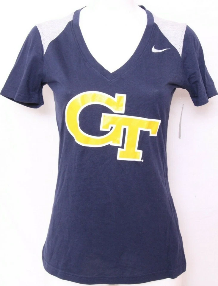 Georgia Tech Yellow Jackets GT Nike Navy Stadium Football Tee T-Shirt Women's XL