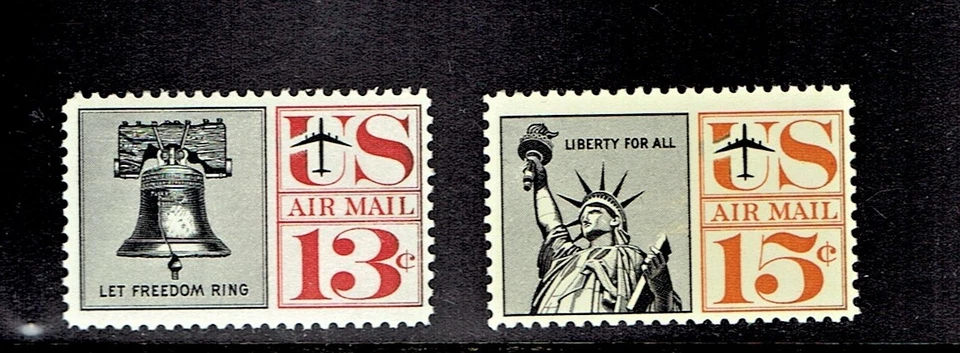 1961 U.S AIRMAIL CLASSIC "Liberty Series" SET 13c & 15c Sc#C62-3 M/NH/OG Fresh!^ - Image 1 of 1