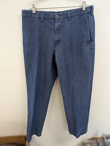 Haggar Classic Fit Premium Stretch Denim Jeans Mens 36X29 Blue Pockets - Picture 1 of 6