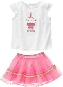 GYMBOREE IT'S MY BIRTHDAY ! Cupcake Top & Pink Ric Rac TuTu & Top 2T or 3T NWT - Picture 1 of 1