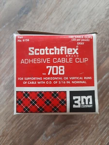 NEW 3M Scotchflex Adhesive Cable Wire Clips Gray Box of 100 # 708 - Picture 1 of 4