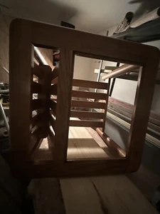 Vintage 1970's MCM Mersman Oak & Smoked Glass End Table with Magazine Slot - Picture 1 of 6