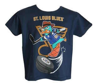NHL St Louis Blues Boys Phineas and Ferb T-Shirt New Perry Platypus 4 5/6 - Picture 1 of 4