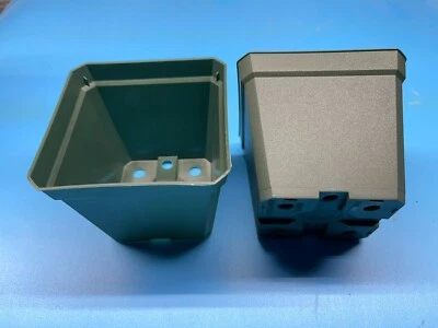 200 macetas cuadradas verdes de 4" para invernadero cuatro flores y verduras y hierbas - Foto 1 de 4