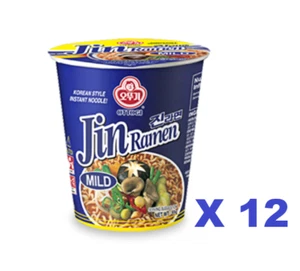 Ottogi JIN Ramen Mild Cup 12 x 65 g Instant Noodle Cup Multi Pack BTS OTOKI - Bild 1 von 3