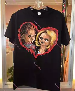 Chucky & Tiffany Heart (Child's Play) Halloween T-Shirt - Picture 1 of 8