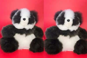 Alpaca-Fur BB (2) PandaTeddy-Bear  Twins  (11 inches) Handmade in Peru - Picture 1 of 6