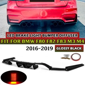 Labio difusor trasero negro brillante con juego de luces para BMW F80 M3 F82 F83 M4 2015-2020 - Imagen 1 de 11