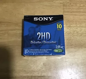 Disquetes Sony 2HD formateados IBM 1,44 MB 3,5 pulgadas paquete de 10 nuevos en stock sellados - Imagen 1 de 4