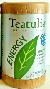 Teatulia Energy Tea Organic Green Matcha Tea 30 ct Vitamin C Eleuthero Root - Picture 1 of 8
