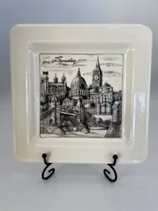 Vintage Brunelli Cities, London, Square 7.5” No Chips Or Cracks - Picture 1 of 4