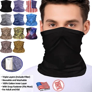 Gesichtsmaske Halsgamasche mit Filter Sturmhaube Schlauch Bandana Schal für Erwachsene und Kinder - Bild 1 von 17