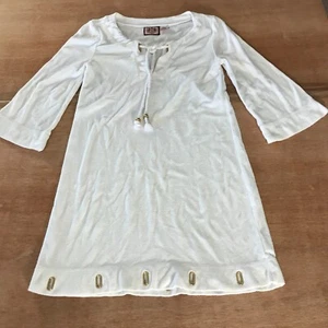 Juicy Couture Mini Dress Women S White Short Sleeve Preppy Beach - Picture 1 of 12