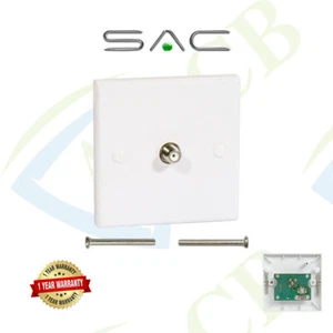 SAC Single F Type Wall Socket Faceplate Coaxial Satellite TV NTL SKY - AE0091 - Picture 1 of 3