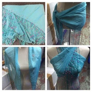ladies girls chiffon beach wrap scarf sarong cover up (one size 6-18) 9 colours - Picture 1 of 20