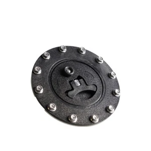 Billet Aluminum Easy Fill Fuel Cell Gas Cap With 12 Hole Cell Bung Gasket Sliver - Picture 1 of 7