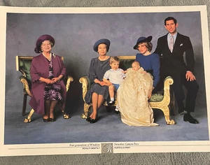 Four Generations of Windsors - Harry's Christening Royalty Monthly Print - Picture 1 of 1