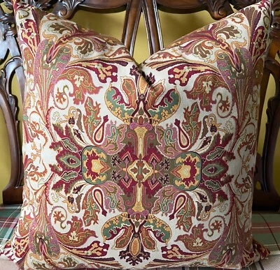Ralph Lauren New Lakota Paisley Eucalyptus Cotton Custom Pillow Cover All Sizes - Image 1 of 4