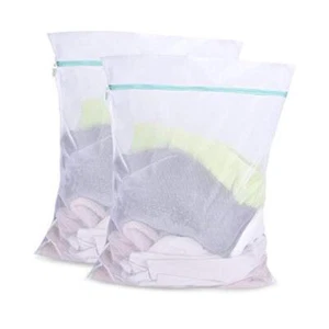 Mesh Delicates Laundry Bags 2 Pack Zippered Large Wash Bag 24 x 32 inch - Picture 1 of 8