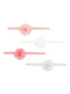 Newborn and Baby Girls Flower Head Wrap, 4-Pack - Picture 1 of 6