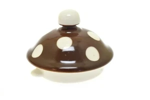 Fitz and Floyd Polka Dots weiße Punkte auf braunem Kaffeekanne Deckel - nur Deckel - Bild 1 von 2