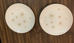 2 Vintage MCM Royal China STAR GLOW Atomic Starburst Sputnik Plates - Picture 1 of 4
