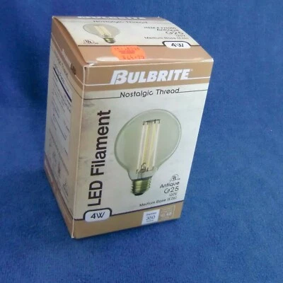Bulbrite 4W Nostalgic Thread Antique #776500 BOX G25 120 V Medium Base #26 350L - Image 1 of 3