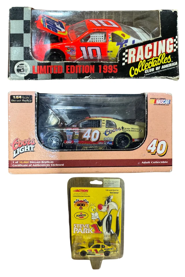 Rudd #10 Tide 95 RCCA, Marlin Coors 99 Diecast w/ Park #1 Pennzoil LT 1:64 #40 - Image 1 of 4