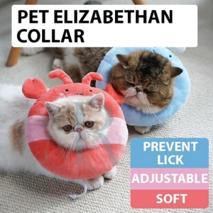 Pet Cat Elizabethan Collar Adjustable Cone Wound Recovery Healing Dog E-collar - Picture 1 of 15