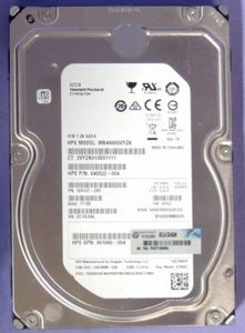ST4000NM0035 MB4000GVYZK HPE 4TB SATA 6G 7.2K 3.5" Server Hard Drive - Afbeelding 1 van 2