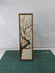 Vintage chinesischer orientalischer Blumenblütenbaum gerahmtes Bild signiert - Bild 1 von 23