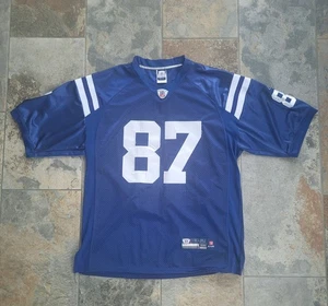 NFL Indianapolis Colts Jersey Men Size 56 Blue Reebok On Field Reggie Wayne #87 - Picture 1 of 9