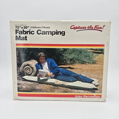 Vintage Intex Recreation Fabric Camping Mat 72x30 Nylon Canvas Outdoor Gear 1984 - Image 1 of 4