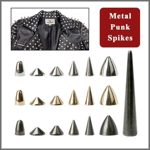 Metal Punk Spikes Studs Cone Screw Back Leathercraft Rivet Bullet Spike Spots - Picture 1 of 42