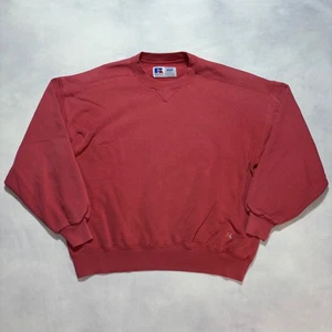 Vintage Russell Athletic Crewneck Sweatshirt Size XL Red Pink Blank Made in USA - Picture 1 of 7