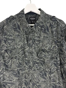 Guess Slim Fit Mens Long Sleeve Button Down Shirt Palms Print Size Large - Picture 1 of 5