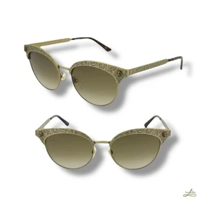 Gucci GG0220S 003 Sonnenbrille - goldfarbenes Metallgestell mit grünen Gläsern - Bild 1 von 13