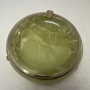 Cenicero italiano MCM vintage ónix mármol latón pies de león regencia años 60 - Imagen 1 de 6