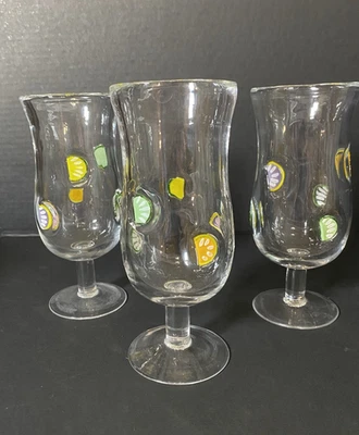 Artland Handblown Lemon And Lime Margarita Thick Glass Made  8”  - Set of 3 - Image 1 of 4