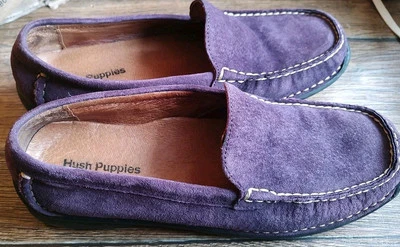 Hush Puppies Women's Square Toe Camden Plum Purple Leather Suede Loafers 7.5 M - Image 1 of 4