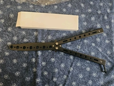 Faca de treino borboleta ferramenta de treinamento maçante lâmina de metal faca preta - Imagem 1 de 2